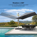 PURPLE LEAF Parasol Déporté Économique Champagne de Luxe Parasol d'Extérieur Grands Parasols de Patio Carré 3x3