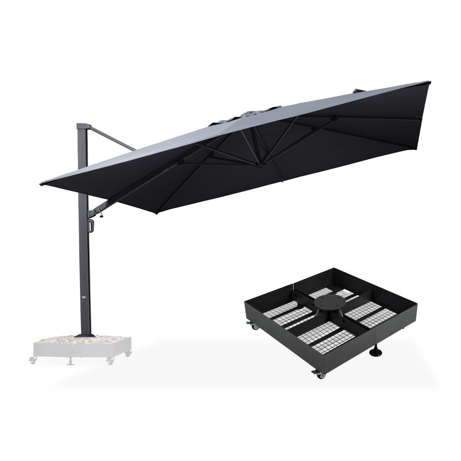 PURPLE LEAF Housse Parasol Déporté 221 X 61 Cm - Protection UPF 50+ En Tissu Polyester 250g, Kaki - Avec Tige Et Fermeture Zippée