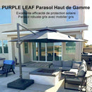 PURPLE LEAF Parasol Déporté à Toit Double avec Cadre Gris Acier Parasol d'Extérieur Grands Parasols de Patio Carré Rectangulaire