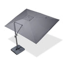 PURPLE LEAF Parasol Déporté Économique avec Cadre Gris Acier Carré Rectangulaire avec socle