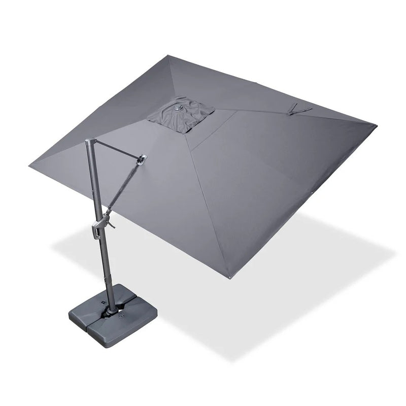 PURPLE LEAF Parasol Déporté Économique avec Cadre Gris Acier Carré Rectangulaire avec socle