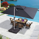 PURPLE LEAF Parasol Déporté Inclinable Rectangulaire, Parasol De Jardin Extérieur Toit à Double Rotatif 360°, Parasol Terrasse Extérieur
