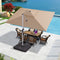 PURPLE LEAF Parasol Déporté Inclinable Rectangulaire, Parasol De Jardin Extérieur Toit à Double Rotatif 360°, Parasol Terrasse Extérieur