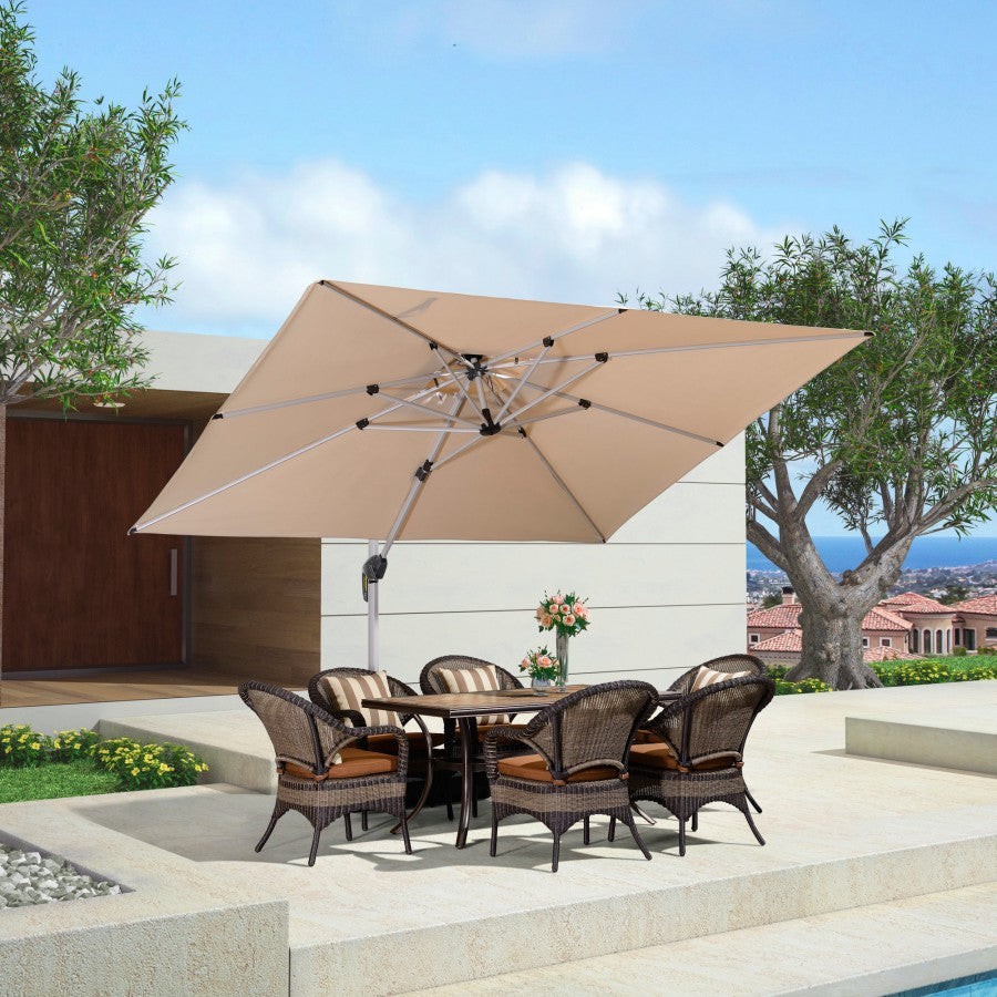 PURPLE LEAF Parasol Déporté Inclinable Rectangulaire, Parasol De Jardin Extérieur Toit à Double Rotatif 360°, Parasol Terrasse Extérieur