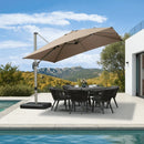 PURPLE LEAF Parasol Déporté Économique Champagne avec socle