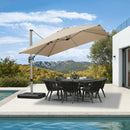 PURPLE LEAF Parasol Déporté Économique Champagne avec socle