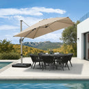 PURPLE LEAF Parasol Déporté Économique Champagne avec socle