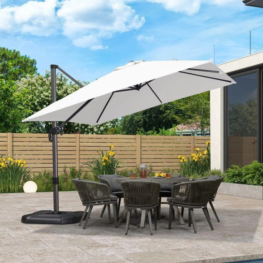 PURPLE LEAF Parasol De Jardin Exterieur Parasol Déporté Rotatif 360°, Parasol Excentré Inclinable, Parasol Suspendu Balcon
