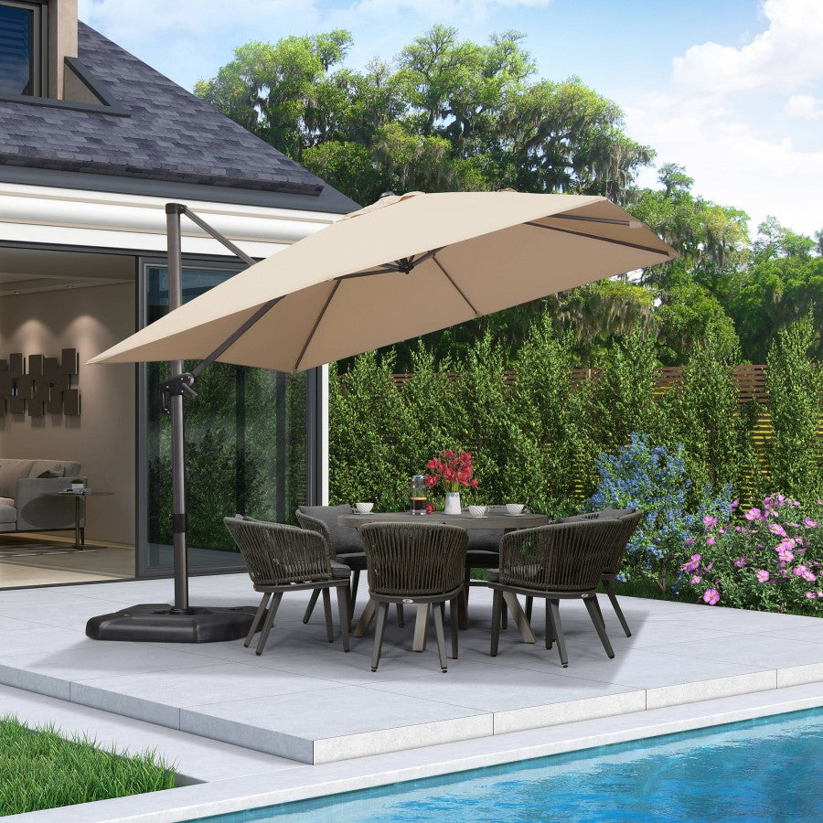 PURPLE LEAF Parasol De Jardin Exterieur Parasol Déporté Rotatif 360°, Parasol Excentré Inclinable, Parasol Suspendu Balcon