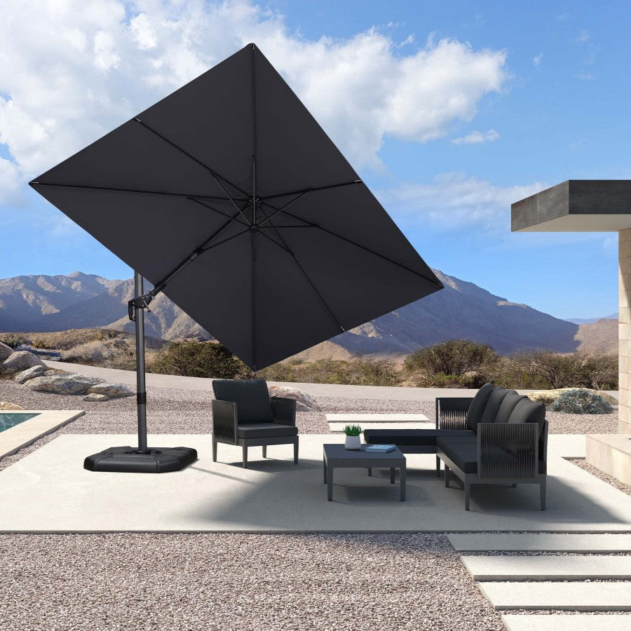 PURPLE LEAF Parasol Déporté Inclinable Gauche Droite Carré, Parasol De Jardin Extérieur avec 5 Positions réglables et Rotation à 360°, Toile Protection UV