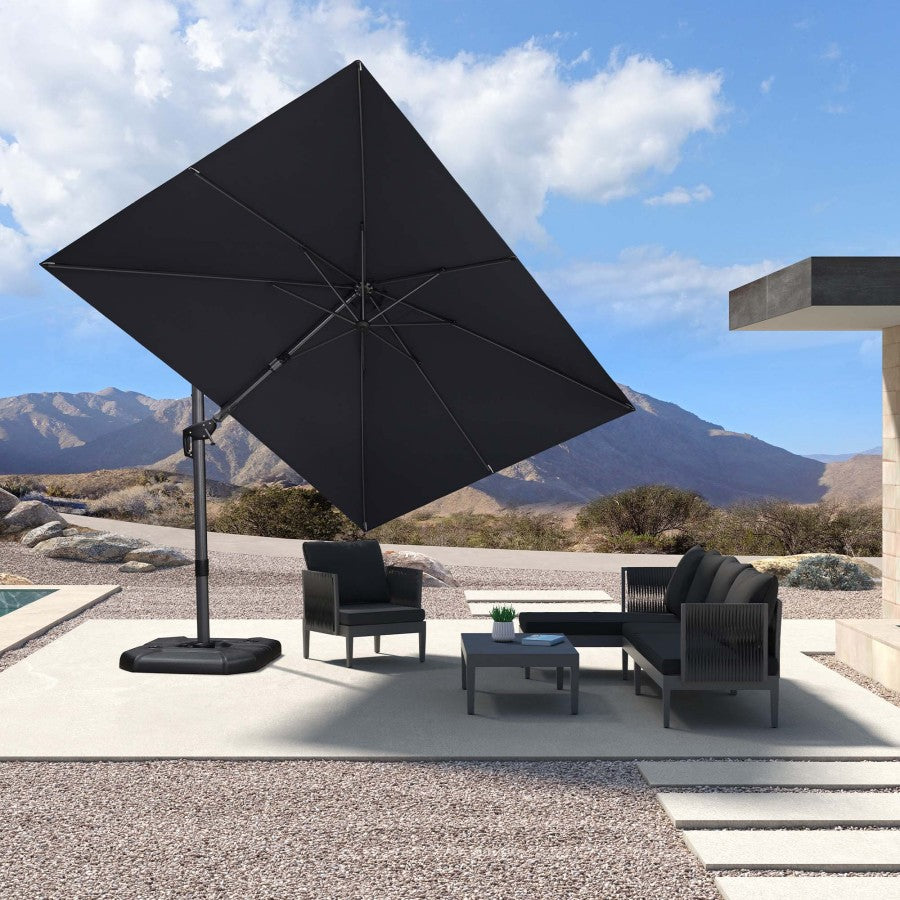 PURPLE LEAF Parasol Déporté Inclinable Gauche Droite Carré, Parasol De Jardin Extérieur avec 5 Positions réglables et Rotation à 360°, Toile Protection UV