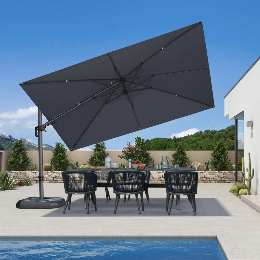 PURPLE LEAF Parasol Déporté Inclinable Gauche Droite Carré, Parasol De Jardin Extérieur avec 5 Positions réglables et Rotation à 360°, Toile Protection UV
