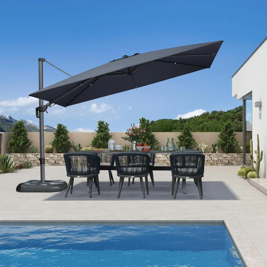 PURPLE LEAF Parasol Déporté Inclinable Gauche Droite Carré, Parasol De Jardin Extérieur avec 5 Positions réglables et Rotation à 360°, Toile Protection UV