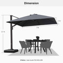 PURPLE LEAF Parasol Déporté Mégagrand Ultra-lourd Carré avec socle