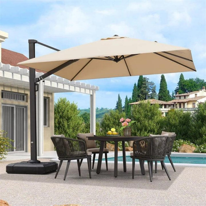PURPLE LEAF Parasol Déporté Mégagrand Ultra-lourd Carré avec socle