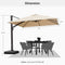 PURPLE LEAF Parasol Déporté Mégagrand Ultra-lourd Carré avec socle
