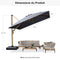 PURPLE LEAF Parasol Déporté Mégagrand à Motif Bois Carré Rectangle avec socle