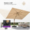PURPLE LEAF Parasol Déporté Mégagrand à Motif Bois Carré Rectangle avec socle