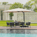 PURPLE LEAF Parasol Déporté Mégagrand Ultra-lourd Rectangulaire avec socle