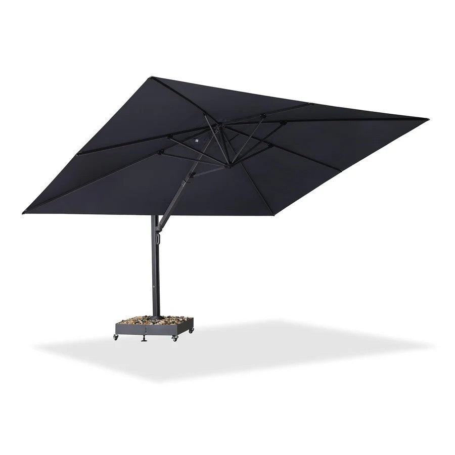 PURPLE LEAF Parasol Déporté Mégagrand Ultra-lourd à Manivelle avec Mât Ultra-Renforcé Parasol d'Extérieur de Jardin Rectangulaire
