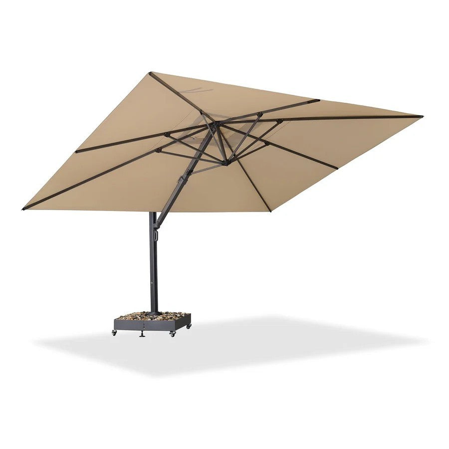 PURPLE LEAF Parasol Déporté Mégagrand Ultra-lourd à Manivelle avec Mât Ultra-Renforcé Parasol d'Extérieur de Jardin Rectangulaire