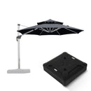 PURPLE LEAF Parasol Déporté Classique à Toit Double Rond avec socle