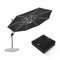 PURPLE LEAF Parasol Déporté avec LED Solaire de Jardin à Double Toit Rond avec socle