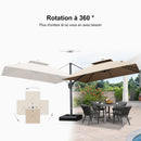 PURPLE LEAF Parasol Déporté avec Cadre Anthracite Inclinable à Rotation 360° avec Manivelle Parasol de Jardin Carré Rectangle
