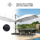 PURPLE LEAF Parasol De Jardin Exterieur Parasol Déporté Rotatif 360°, Parasol Excentré Inclinable, Parasol Suspendu Balcon