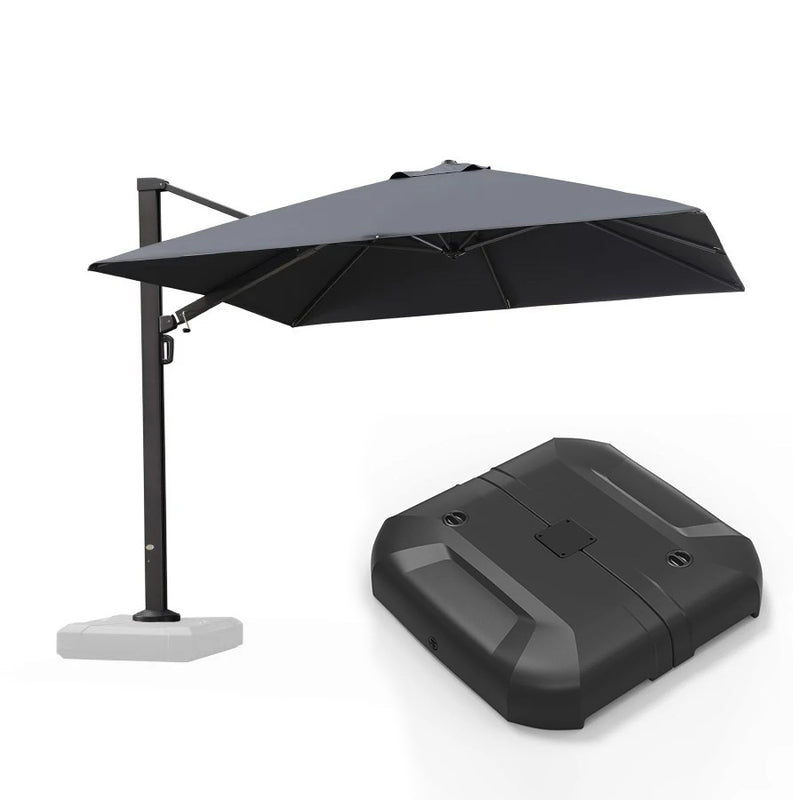 PURPLE LEAF Parasol Déporté Mégagrand Ultra-lourd Carré avec socle