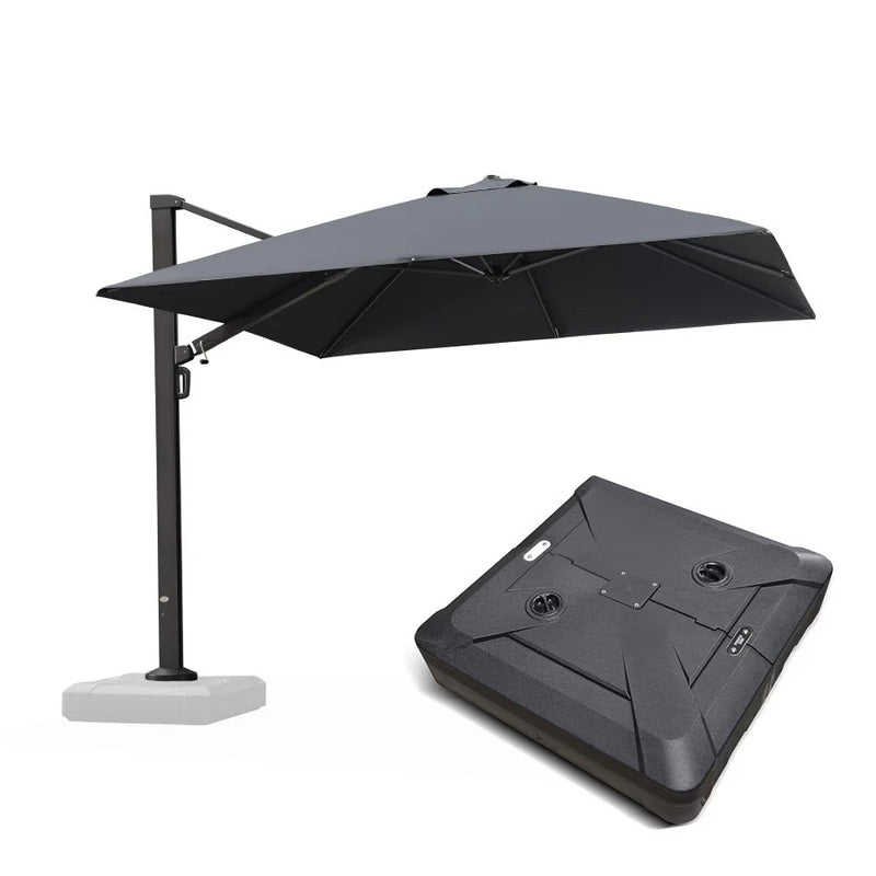 PURPLE LEAF Parasol Déporté Mégagrand Ultra-lourd Carré avec socle
