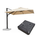 PURPLE LEAF Parasol Déporté Mégagrand Ultra-lourd Carré avec socle