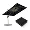 PURPLE LEAF Parasol Déporté avec LED Solaire de Jardin à Double Toit Carré avec socle