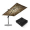 PURPLE LEAF Parasol Déporté avec LED Solaire de Jardin à Double Toit Carré avec socle