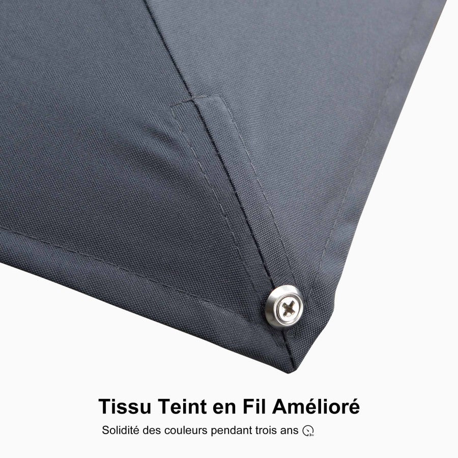 PURPLE LEAF Parasol Déporté Mégagrand Ultra-lourd à Manivelle avec Mât Ultra-Renforcé Parasol d'Extérieur de Jardin Carré