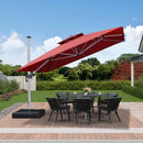 PURPLE LEAF Parasol Déporté Inclinable, Parasol De Jardin Exterieur Toit à Double Rotatif 360°,Parasol Terrasse Exterieur Luxueux