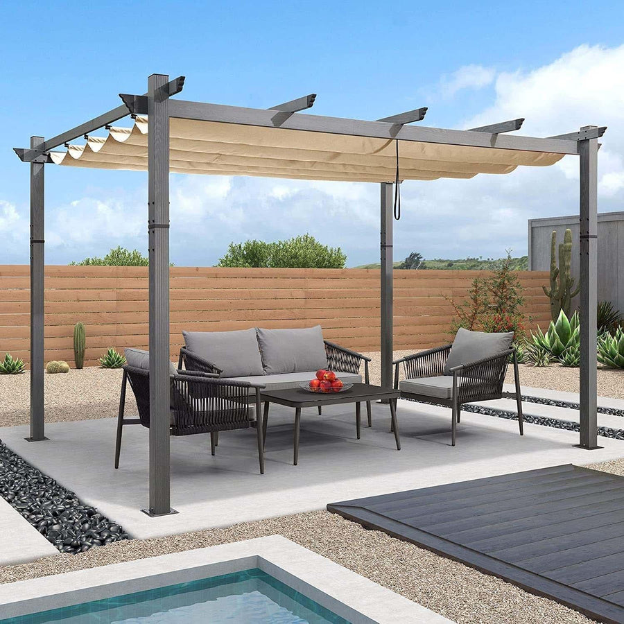 Pergola Gris Grain De Bois