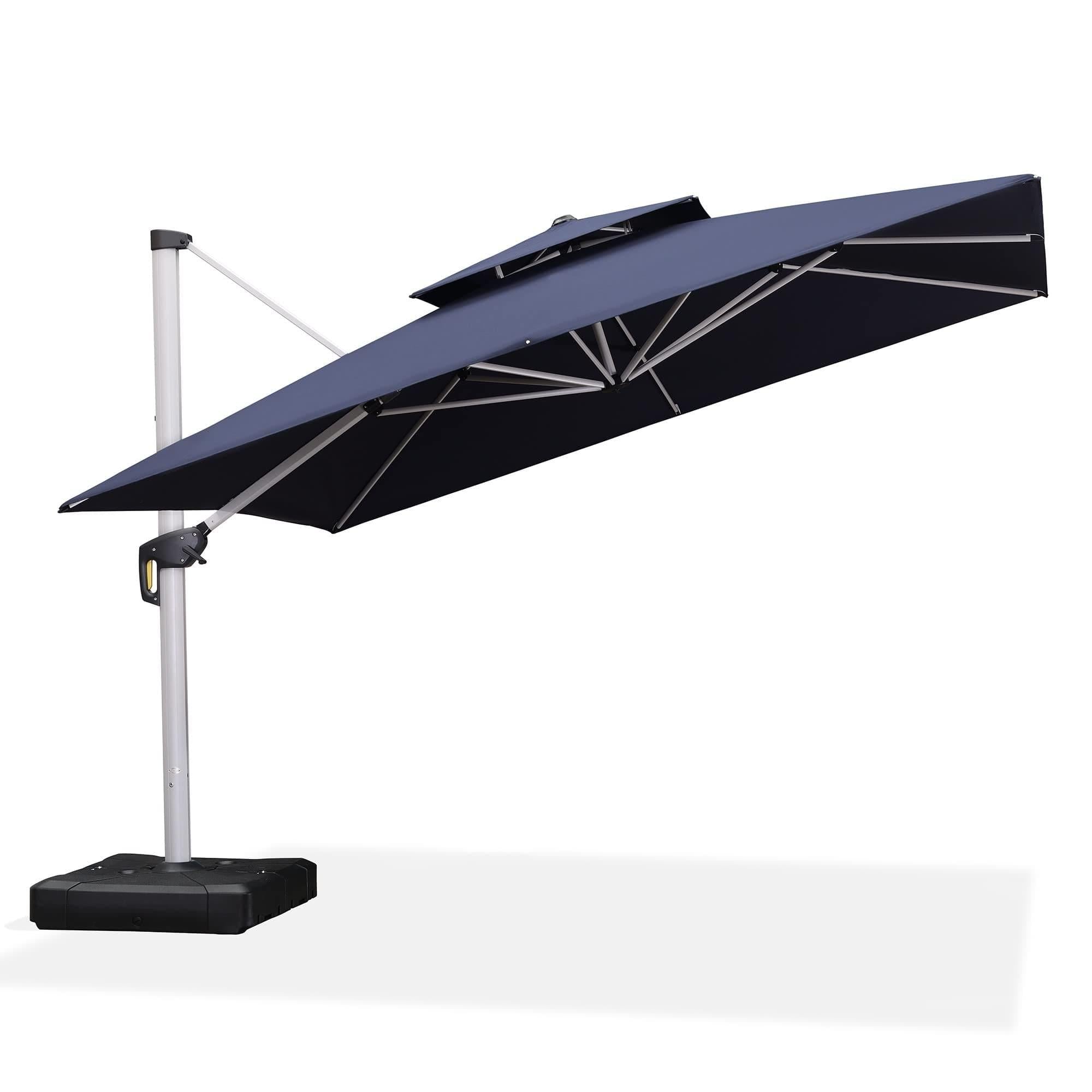 PURPLE LEAF Parasol Déporté Inclinable, Parasol De Jardin Exterieur Toit à Double Rotatif 360°,Parasol Terrasse Exterieur Luxueux - Purpleaf France