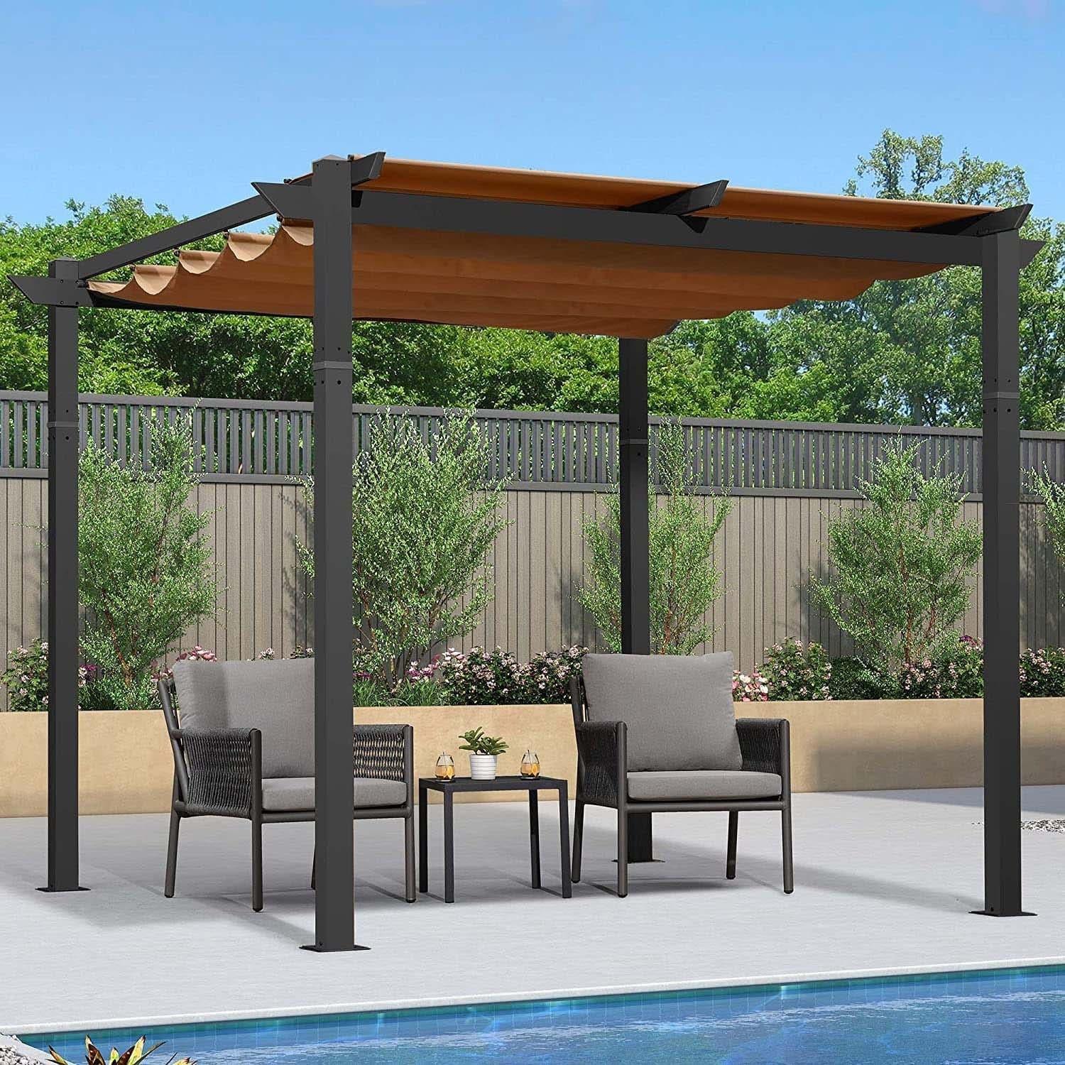 Pergola rétractable extérieure PURPLE LEAF avec abri de pergola en aluminium pour terrasse pare-soleil auvent pour terrasse d'arrière-cour - Purpleaf France