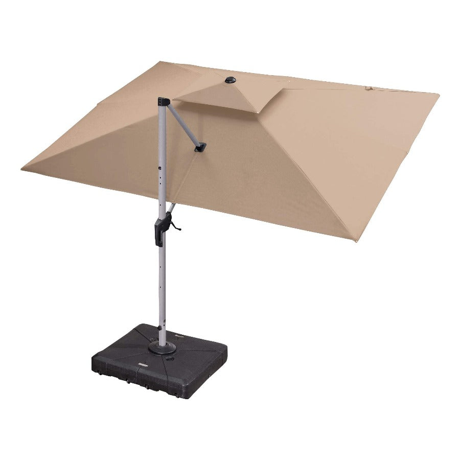 PURPLE LEAF Parasol Déporté Inclinable Rectangulaire, Parasol De Jardin Extérieur Toit à Double Rotatif 360°, Parasol Terrasse Extérieur