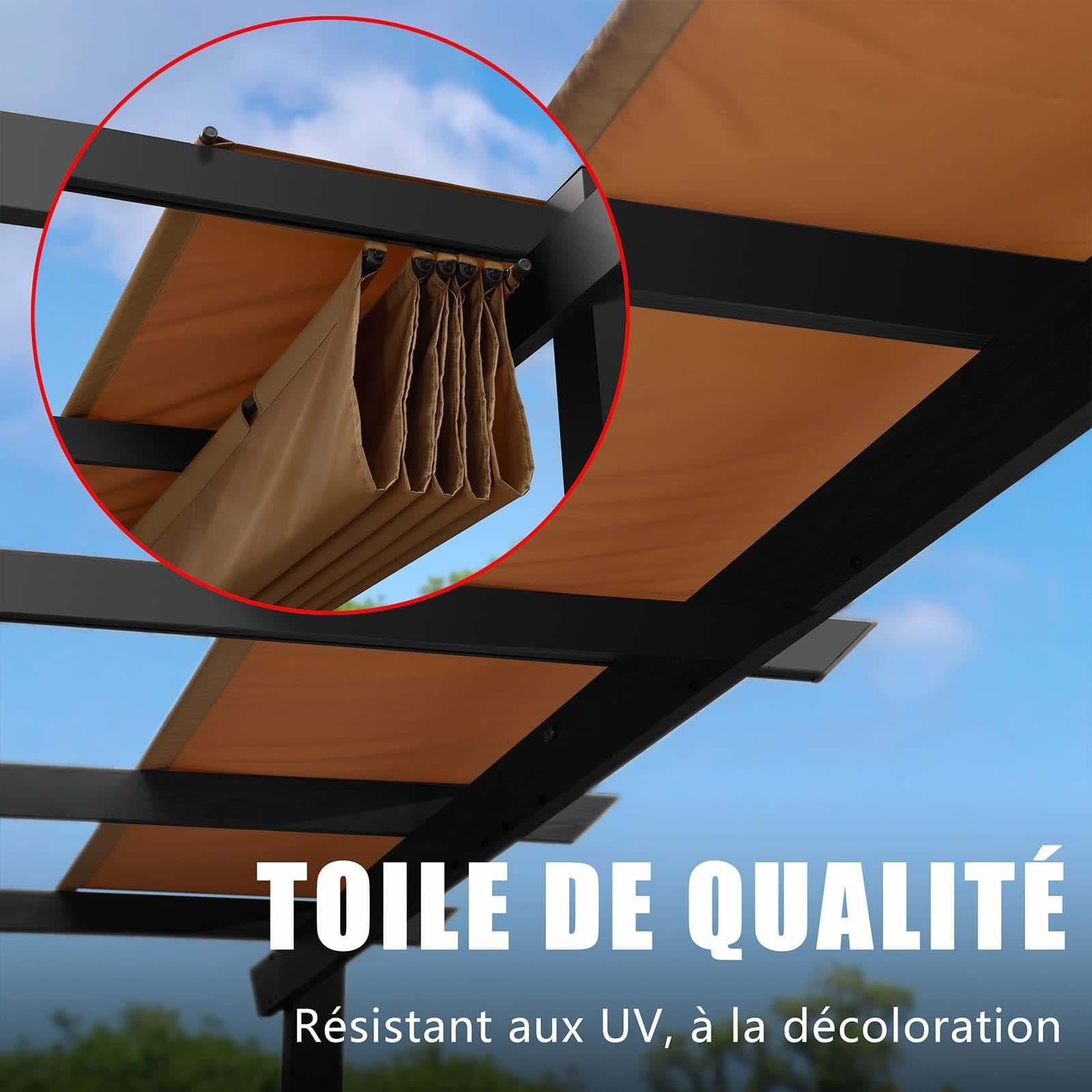 Pergola rétractable extérieure PURPLE LEAF avec abri de pergola en aluminium pour terrasse pare-soleil auvent pour terrasse d'arrière-cour - Purpleaf France
