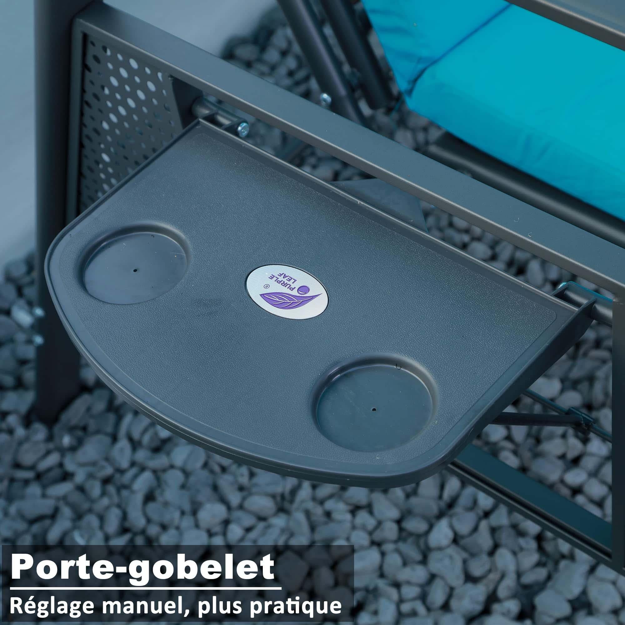 PURPLE LEAF Balancelle de Jardin 3 Places Exterieur en Acier Balançoire Toit Inclinaison Réglable Balancelle Hollywood avec 2 Tablettes, Rouge Rouillé - Purpleaf France