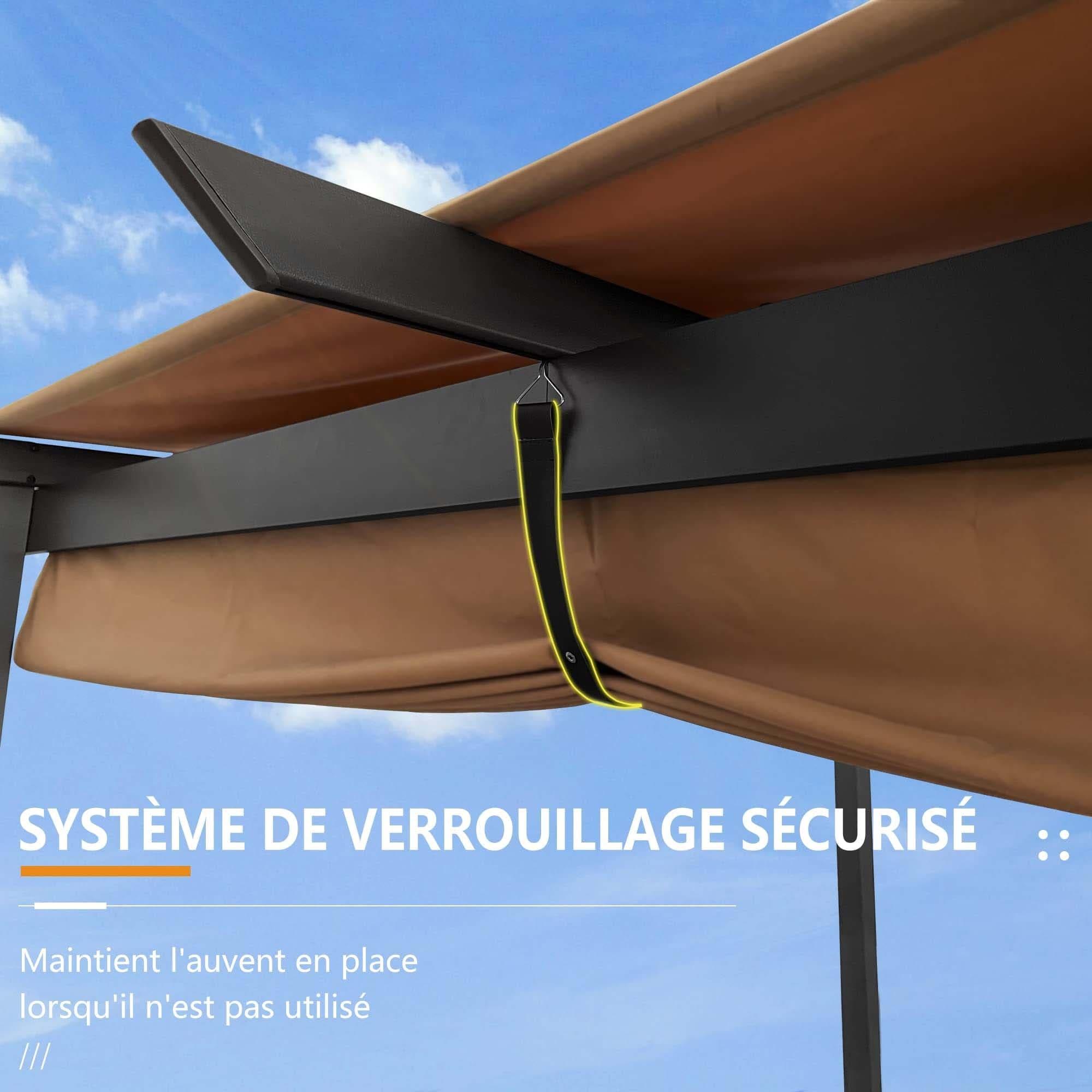 Pergola rétractable extérieure PURPLE LEAF avec abri de pergola en aluminium pour terrasse pare-soleil auvent pour terrasse d'arrière-cour - Purpleaf France