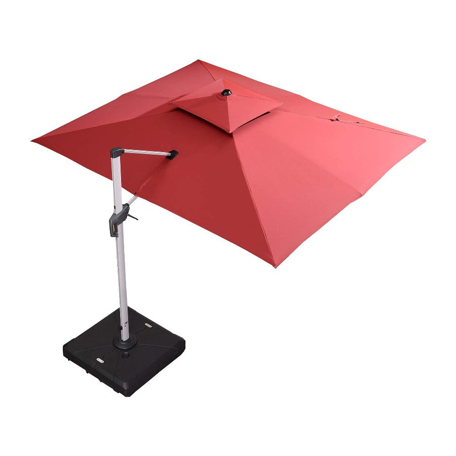 PURPLE LEAF Parasol Déporté Inclinable Rectangulaire, Parasol De Jardin Extérieur Toit à Double Rotatif 360°, Parasol Terrasse Extérieur