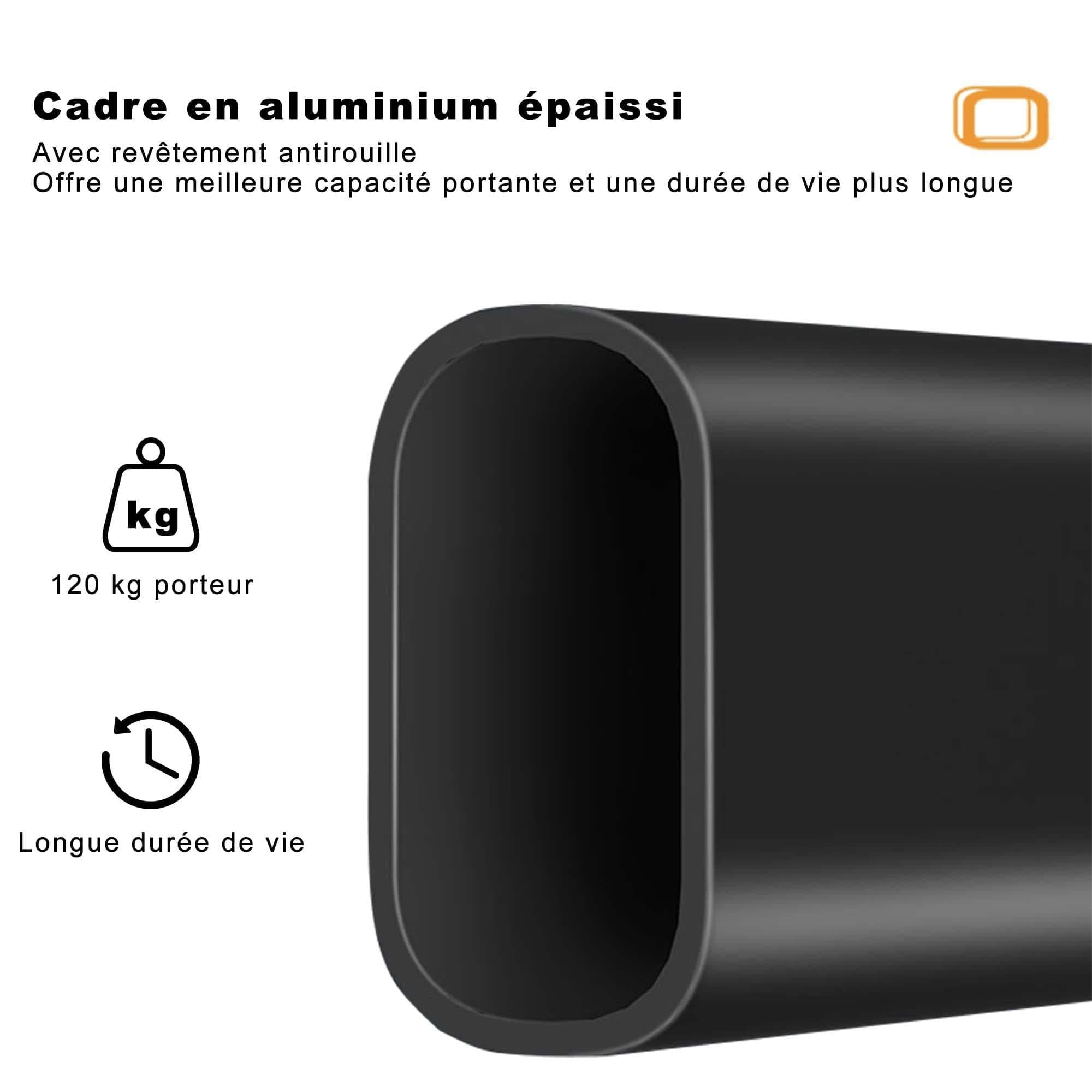 PURPLE LEAF Ensemble Table Et Chaise De Jardin Exterieur 6 Personnes Mobilier De Jardin en Aluminium Salon De Jardin Lot De 7 Table Pliable et Chaise Textilène Éponge Réglable, Noir - Purpleaf France