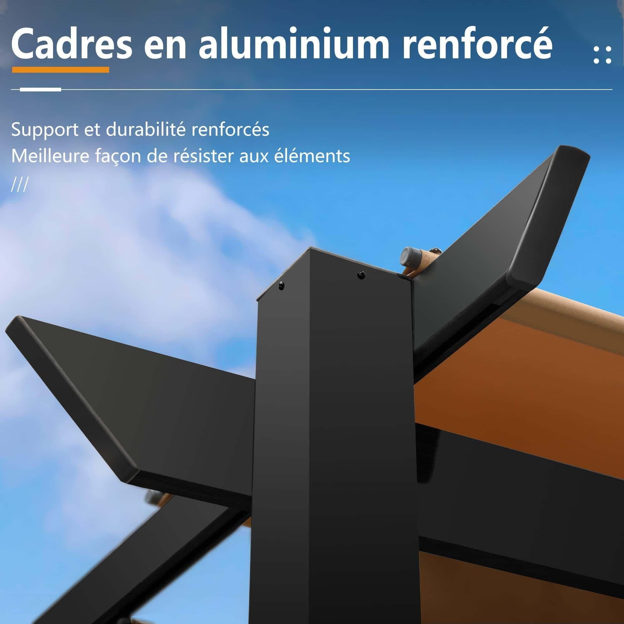 Pergola rétractable extérieure PURPLE LEAF avec abri de pergola en aluminium pour terrasse pare-soleil auvent pour terrasse d'arrière-cour - Purpleaf France