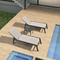 Chaise longue d'extérieur PURPLE LEAF Chaise longue de patio en aluminium 3 pièces avec table d'appoint et roues Chaise - Purpleaf France